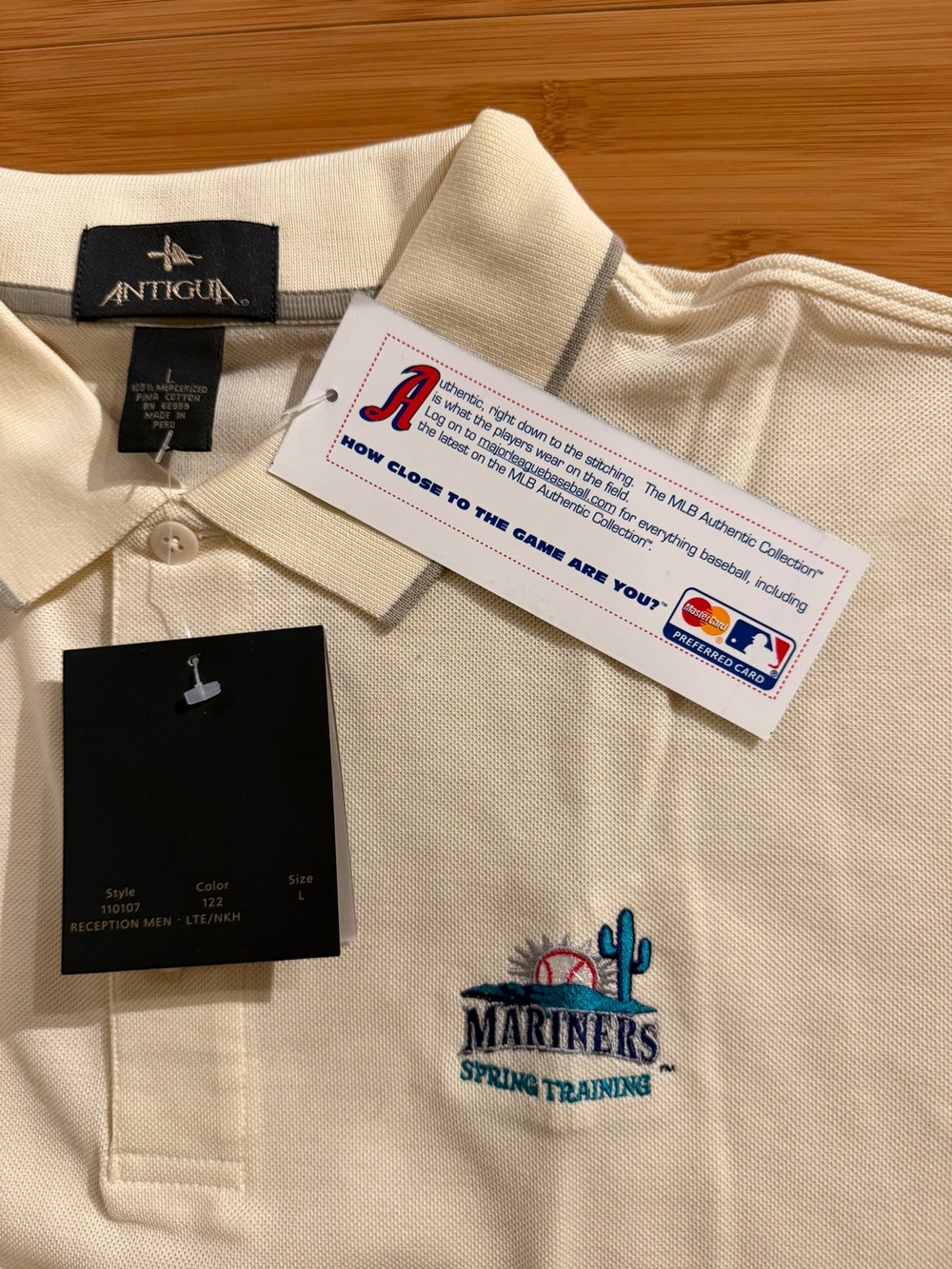 Seattle Mariners Antigua Spring Training Polo – MLB Authentic Collection – NWT - Picture 6 of 9
